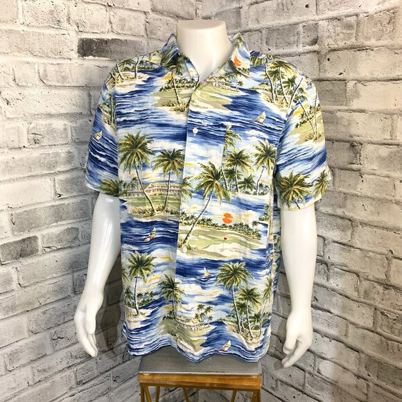 Vintage Chaps Ralph Lauren Hawaiian Casual Button Down Shirt - Picture 1 of 11